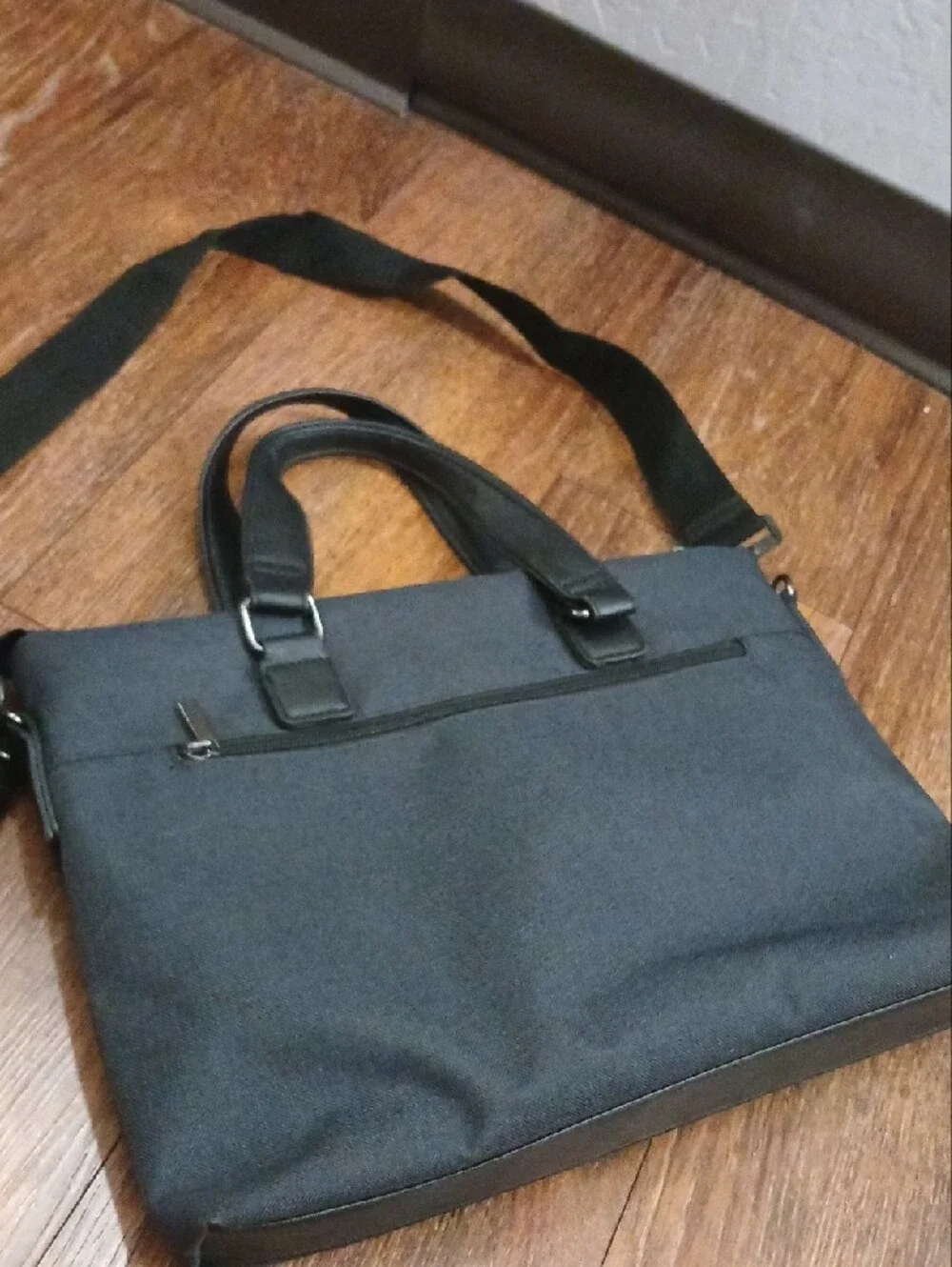Men's Dark Gray Canvas Briefcase Bag - Versatile Work Tote